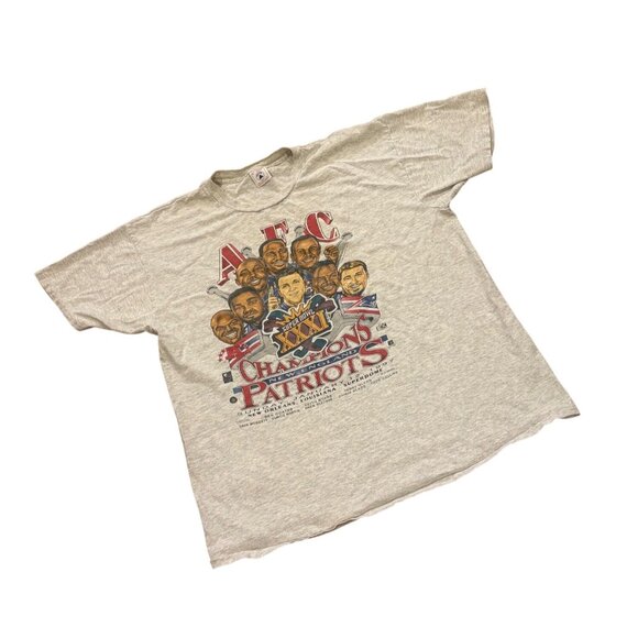 Vintage 1997 New England Patriots AFC Champions Caricature T-Shirt Men's XL - Picture 3 of 8